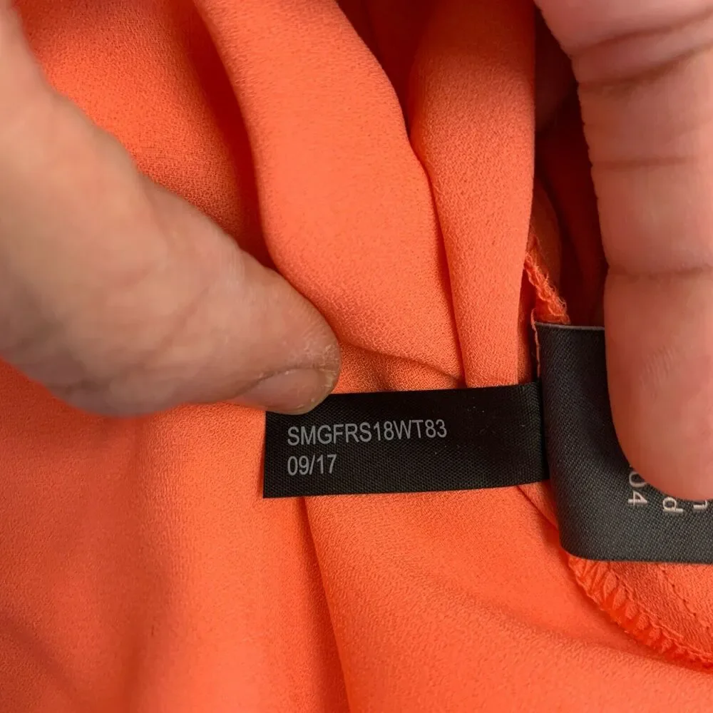 The Limited Collection Cutout Sleeve Womens XL Extra Large Coral Orange V Neck - Picture 11 of 13